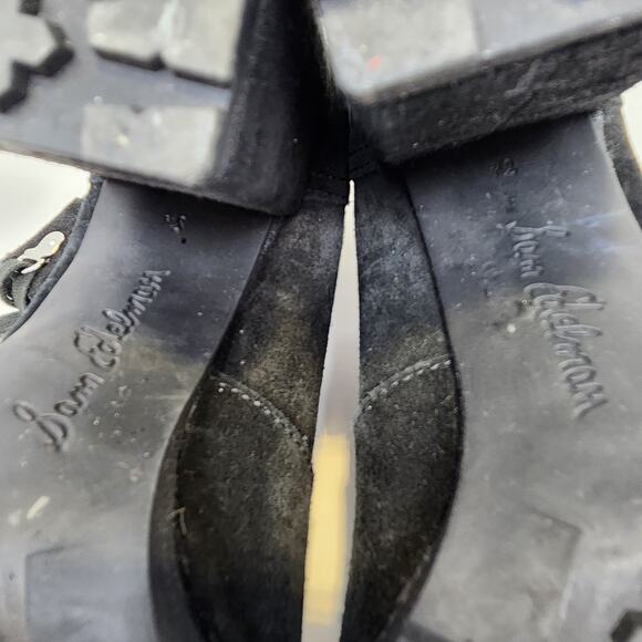 Sam Edelman Womens Carolena Black Suede Biker Lace Up Boots Booties Size 8.5 M - Picture 9 of 9